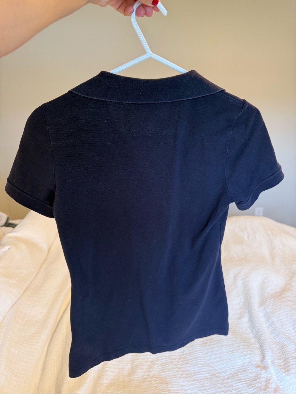 Burberry Navy Polo with Signature Check Collar - Picture 4 of 6
